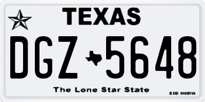 TX license plate DGZ5648