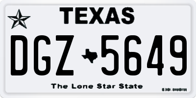 TX license plate DGZ5649