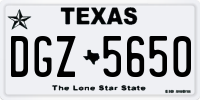 TX license plate DGZ5650