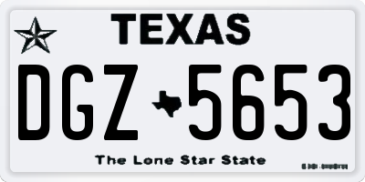 TX license plate DGZ5653