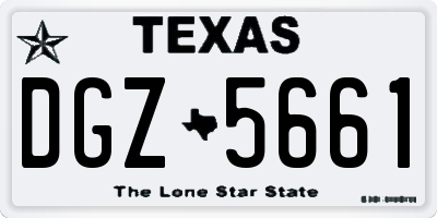 TX license plate DGZ5661