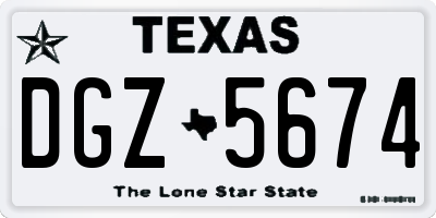 TX license plate DGZ5674