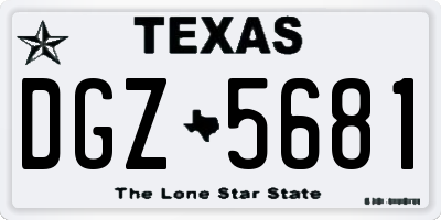 TX license plate DGZ5681