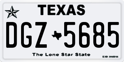 TX license plate DGZ5685