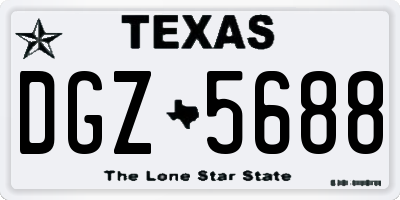 TX license plate DGZ5688