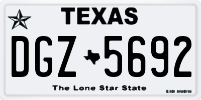 TX license plate DGZ5692