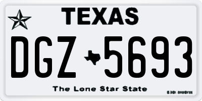 TX license plate DGZ5693