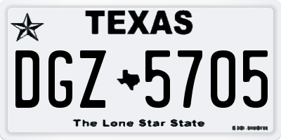 TX license plate DGZ5705
