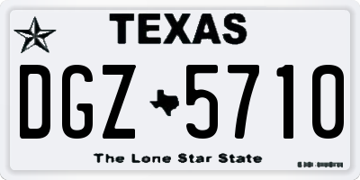 TX license plate DGZ5710