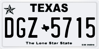 TX license plate DGZ5715