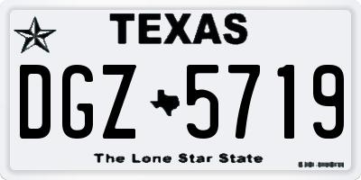 TX license plate DGZ5719