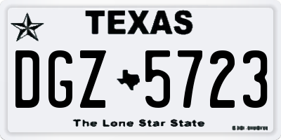 TX license plate DGZ5723