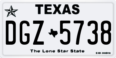 TX license plate DGZ5738