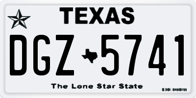 TX license plate DGZ5741