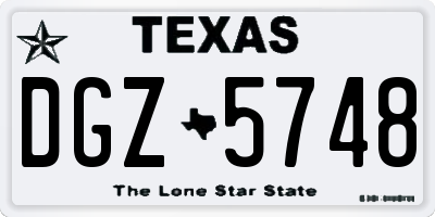 TX license plate DGZ5748