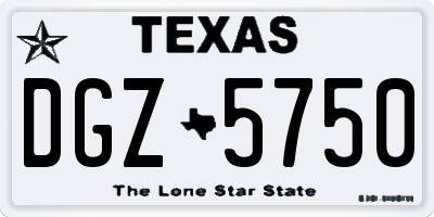 TX license plate DGZ5750