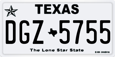 TX license plate DGZ5755
