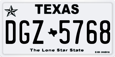 TX license plate DGZ5768