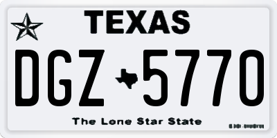 TX license plate DGZ5770