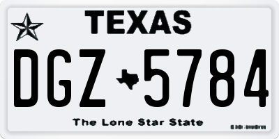 TX license plate DGZ5784