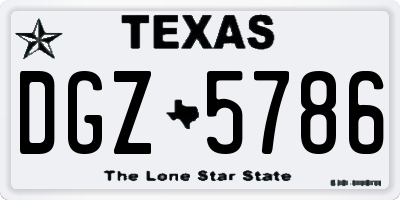 TX license plate DGZ5786