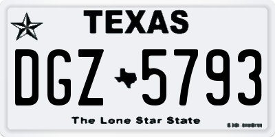 TX license plate DGZ5793
