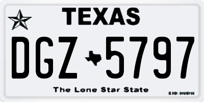 TX license plate DGZ5797
