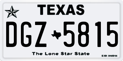 TX license plate DGZ5815