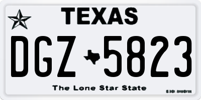 TX license plate DGZ5823