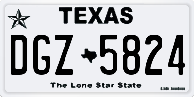 TX license plate DGZ5824