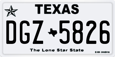 TX license plate DGZ5826