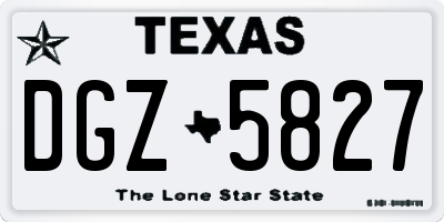 TX license plate DGZ5827