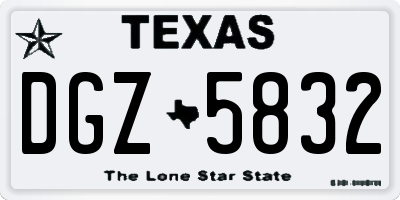 TX license plate DGZ5832
