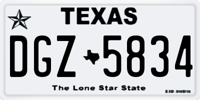 TX license plate DGZ5834