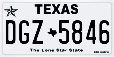 TX license plate DGZ5846