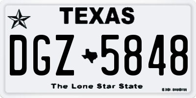 TX license plate DGZ5848