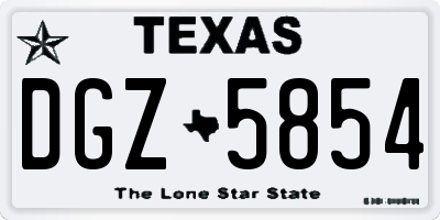 TX license plate DGZ5854