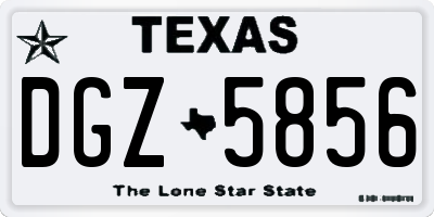 TX license plate DGZ5856