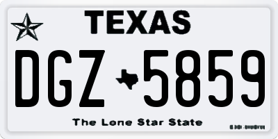 TX license plate DGZ5859