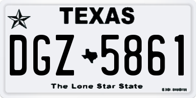 TX license plate DGZ5861