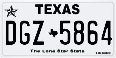 TX license plate DGZ5864