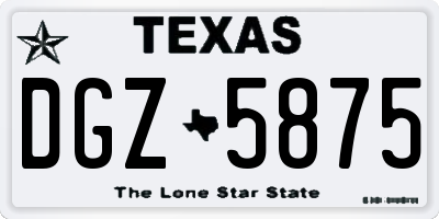 TX license plate DGZ5875