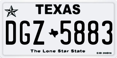 TX license plate DGZ5883