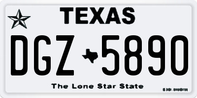 TX license plate DGZ5890