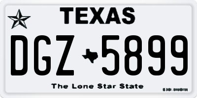 TX license plate DGZ5899
