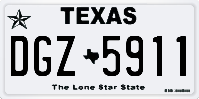 TX license plate DGZ5911