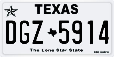 TX license plate DGZ5914