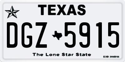 TX license plate DGZ5915
