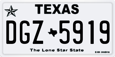 TX license plate DGZ5919