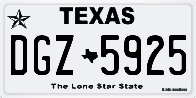 TX license plate DGZ5925